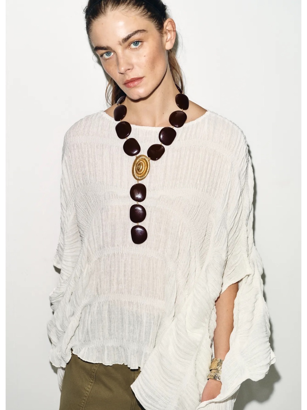 Zara SHELL STONE NECKLACE